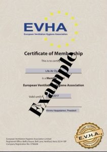 EVHA certification